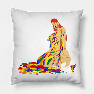 Rainbow paint Pillow