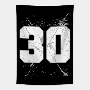 30 number | Sporty Grunge White Tapestry