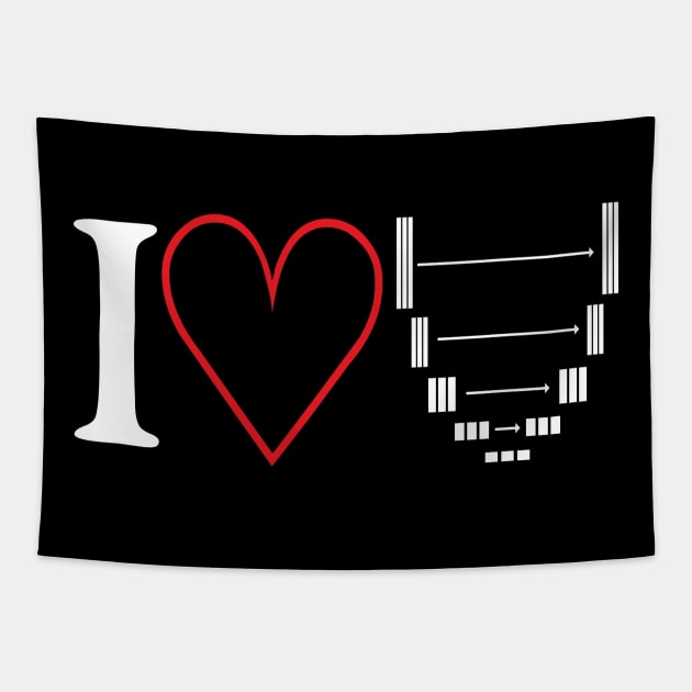 I LOVE U-NET, Deep Learning, AI, Neural Network, Heart, Unet Tapestry by Decamega