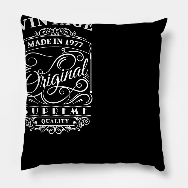 Vintage made in 1977 Pillow by captainmood