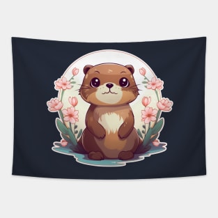 Otter is sitting Tapestry