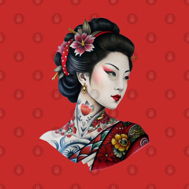 Japanese Geisha Tattoo by Ravenglow