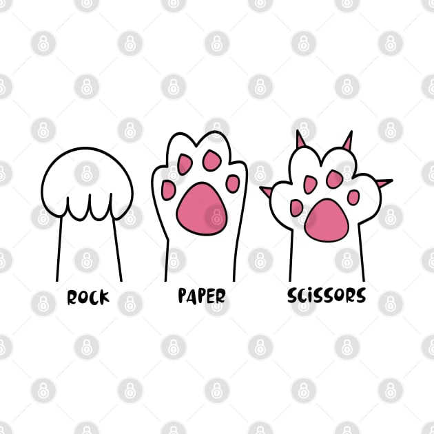 Rock Paper Scissors Hand Cute Paw by RetroPrideArts