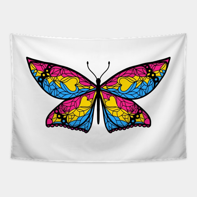 Fly With Pride: Pansexual Flag Butterfly Tapestry by StephOBrien