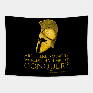 Alexander The Great Quote On Conquering The World - Motivational Greek History Tapestry