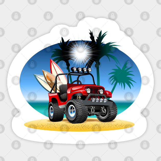 Cartoon jeep - Cartoon Car - Sticker | TeePublic Cartoon jeep - Cartoon Car - Sticker | TeePublic
