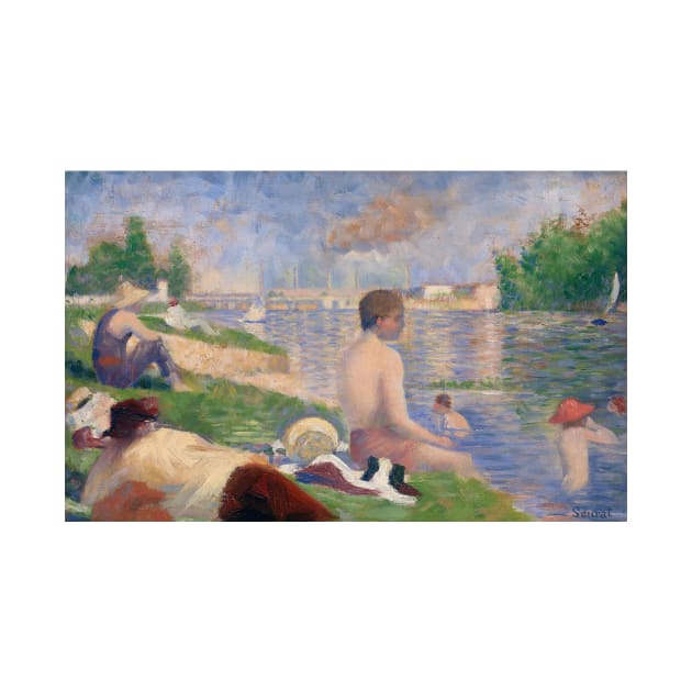 Final Study for Bathers at Asnieres by Georges Seurat by Classic Art Stall