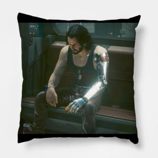 Sad Keanu Sad Johnny Silverhand Cyberpunk 2077 Pillow