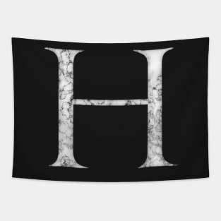 H in Roman White Marble Latin Alphabet Letter Sticker Tapestry