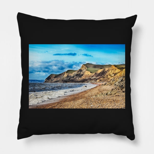 Coastline Cliffs Pillow by InspiraImage