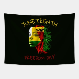 juneteenth, black pride, african american girl, gift present ideas Tapestry