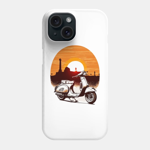Vespa Sunset Design - Original Artwork Phone Case by Labidabop