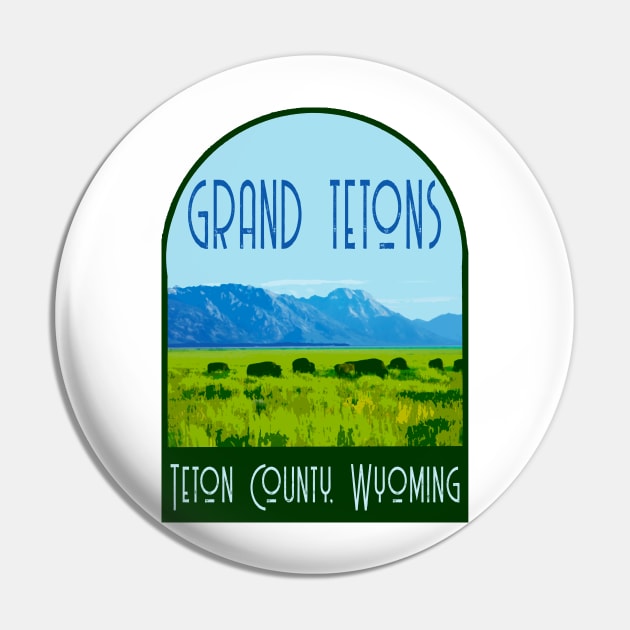 Grand Tetons Decal Pin by zsonn