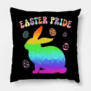 Easter Pride Rainbow Bunny Easter Rabbit LGBT Pillow