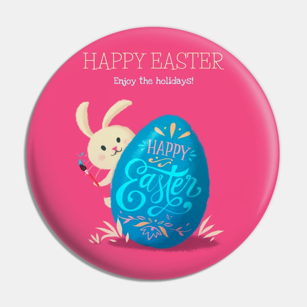 Happy easter Pin by Lifestyle T-shirts