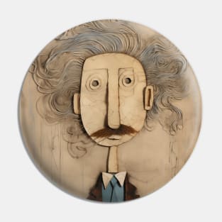 Abstract Einstein Portrait 3 Pin