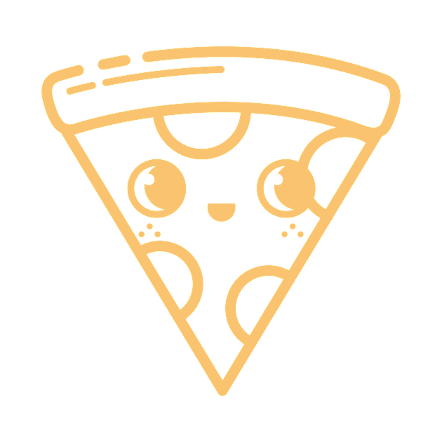 Kawaii Pizza Icon Yellow by InkyArt