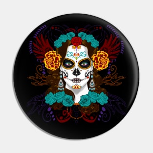 Day of Dead Catrina Face Pin