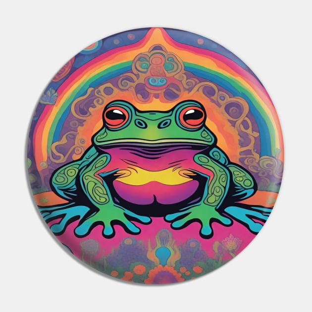 Psychedelic Toad Trippy Frog Pin by drumweaver