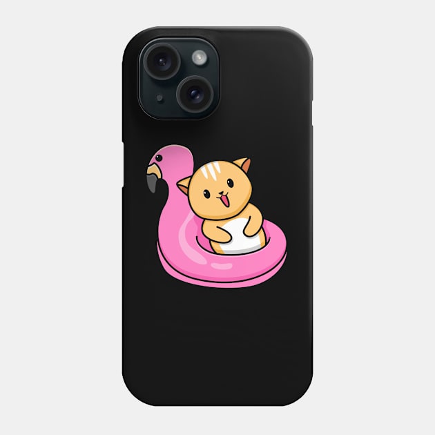 cute cat and flamingo tires Phone Case by BarnawiMT