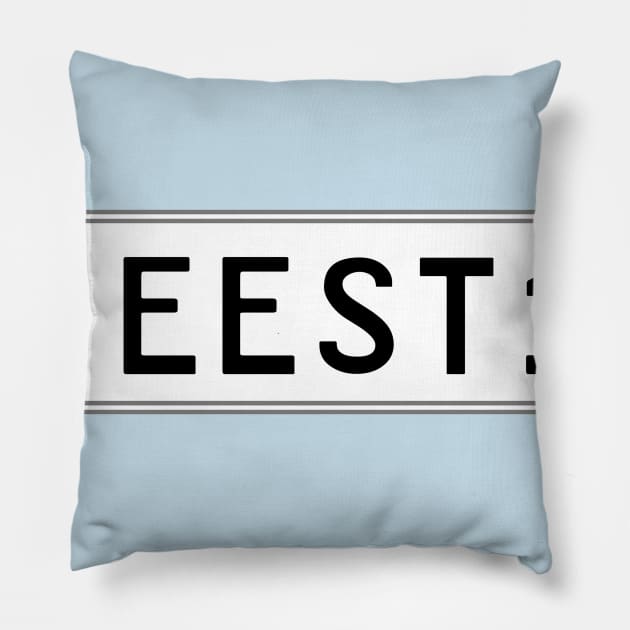 Estonia car license plate Pillow by Travellers