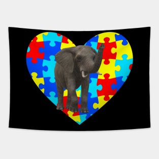 autism day Elephant Tapestry