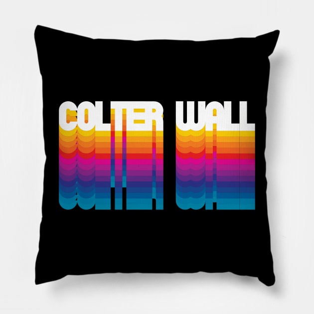 Retro Colter Proud Personalized Name Gift Retro Rainbow Style Pillow by Time Travel Style