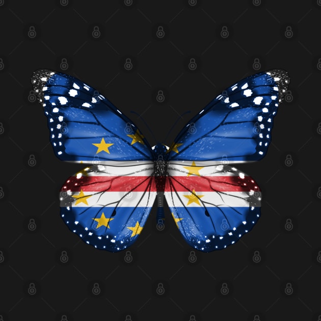 Cape Verdean Flag  Butterfly - Gift for Cape Verdean From Cape Verde by Country Flags