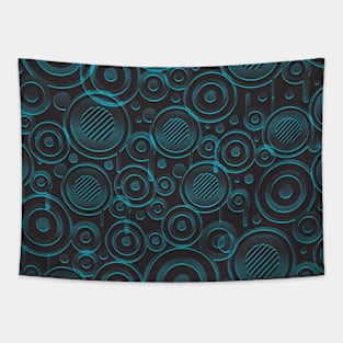 Abstract round pattern (dark green) Tapestry