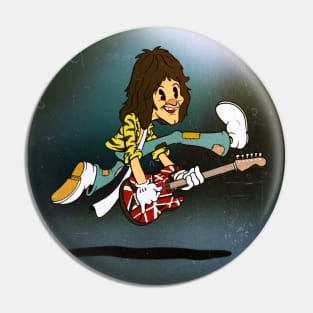 Eddie Van Halen 1930s rubberhose cuphead cartoon style T-Shirt Pin