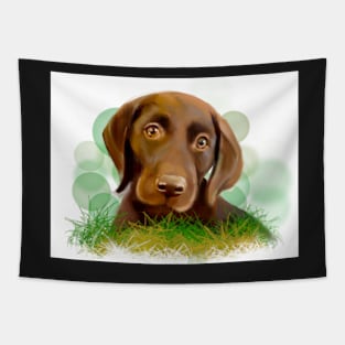 Chocolate Lab Puppy Tapestry