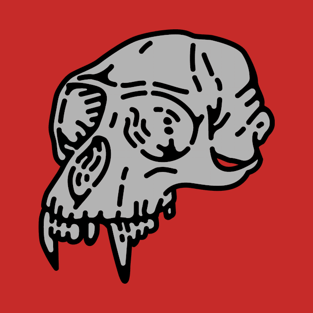 Skull Monkey-Grey by franjos50