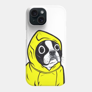 Yellow Boston Terrier Hoodie Phone Case