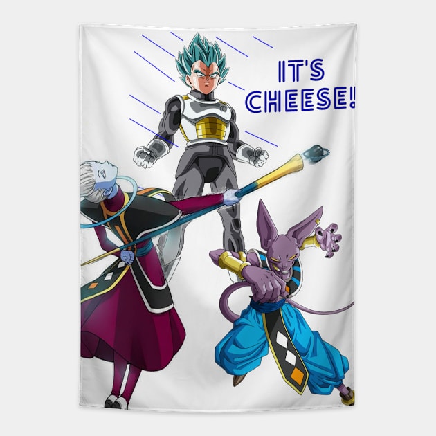 Vegeta Movie Quote "It's Cheese!" Tapestry by phxaz