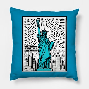 Statue of liberty Pop Art Pillow