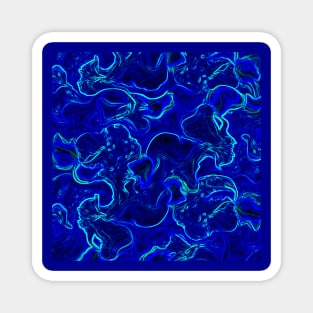 colorful abstract blue print Magnet