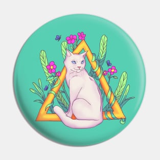 Cute White cat with blue eyes Pin