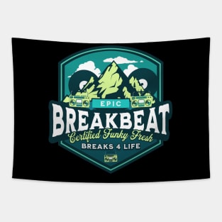 BREAKBEAT - Epic Funky Fresh mountain (Blue/Lime) Tapestry