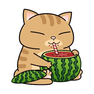 Chubby Cat Watermelon T-Shirt