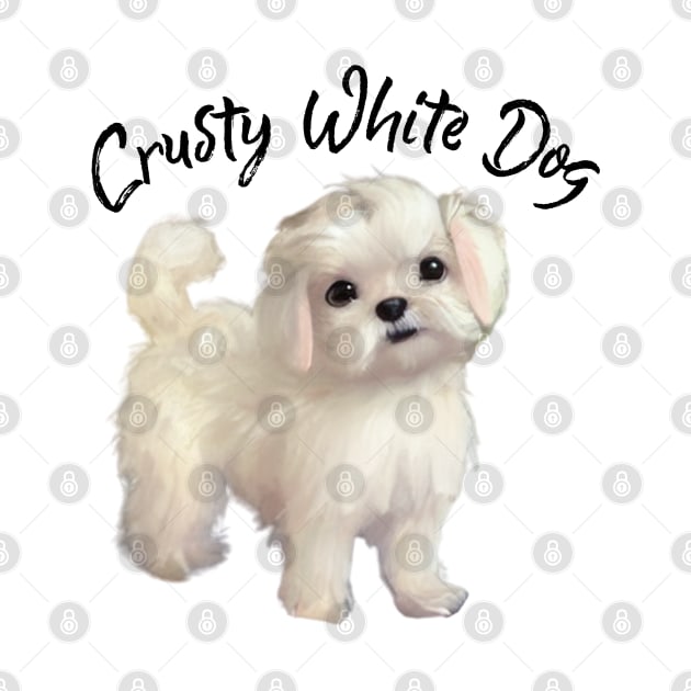 Just A Cute Little Crusty White Dog with Fluffy Curly Hair by Mochabonk