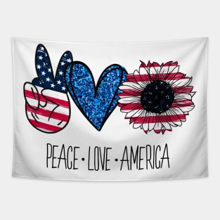 Peace Love America Tapestry