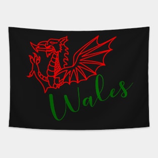 WALES GREEN RED DRAIG GOCH RED DRAGON Tapestry