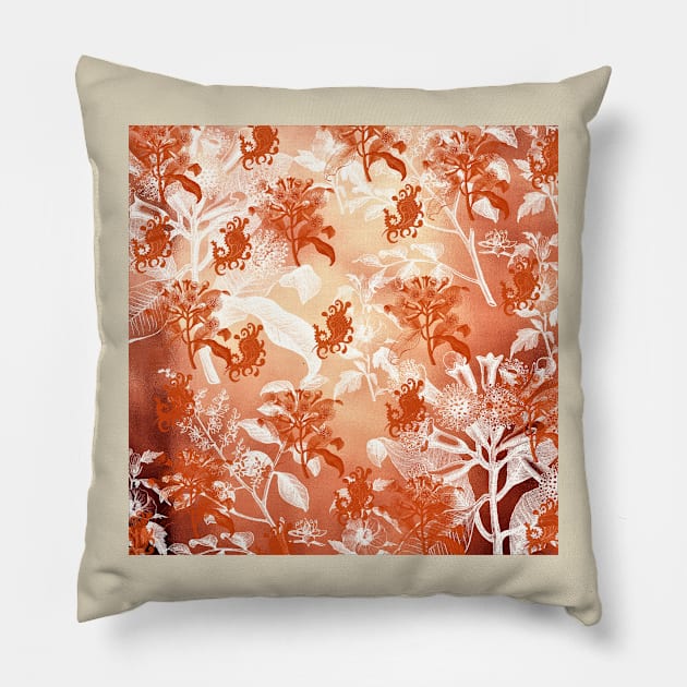 Copper Floral Pillow by Minxylynx4