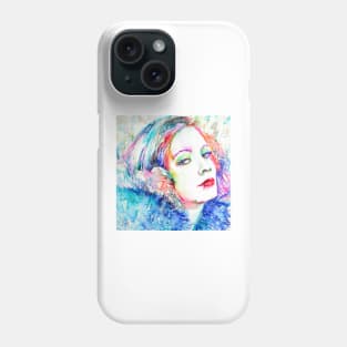 GRETA GARBO watercoloor and ink portrait Phone Case