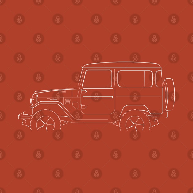 Toyota Land Cruiser FJ40 - profile stencil, white by mal_photography