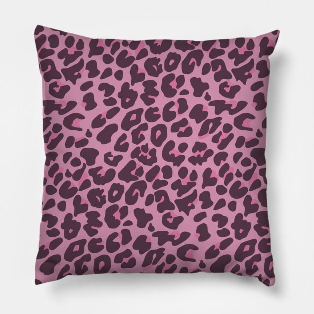 Leopard print - light pink, pink, purple Pillow by PAVOCreative