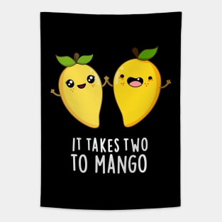 It Takes Two To Mango Cute Dancing Fruit Pun Tapestry