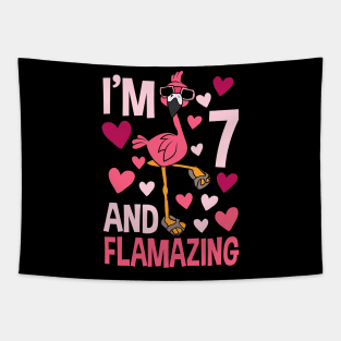I'm 7 And Flamazing Flamingo Tapestry