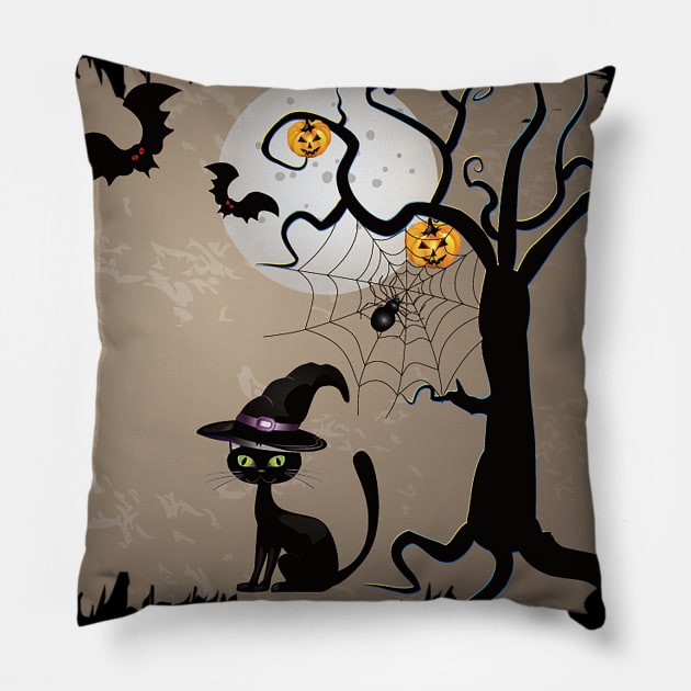 Horror happy halloween scary Pillow by nemram