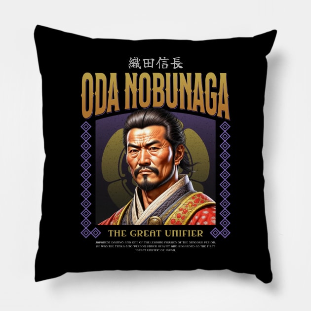 Oda Nobunaga Pillow by Garment Monkey Co.